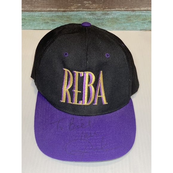 VTG Reba Autographed Snapback Hat Cap Concert Spell Out Embroidered Tour Music - Picture 1 of 10